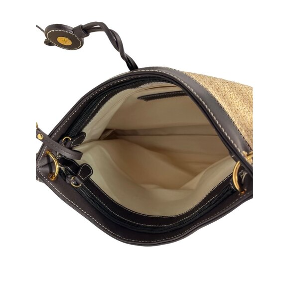 Etienne Aigner Women's Brown And Beige Woven Shoulder Bag and Wallet 2 Piece Set - Picture 10 of 16